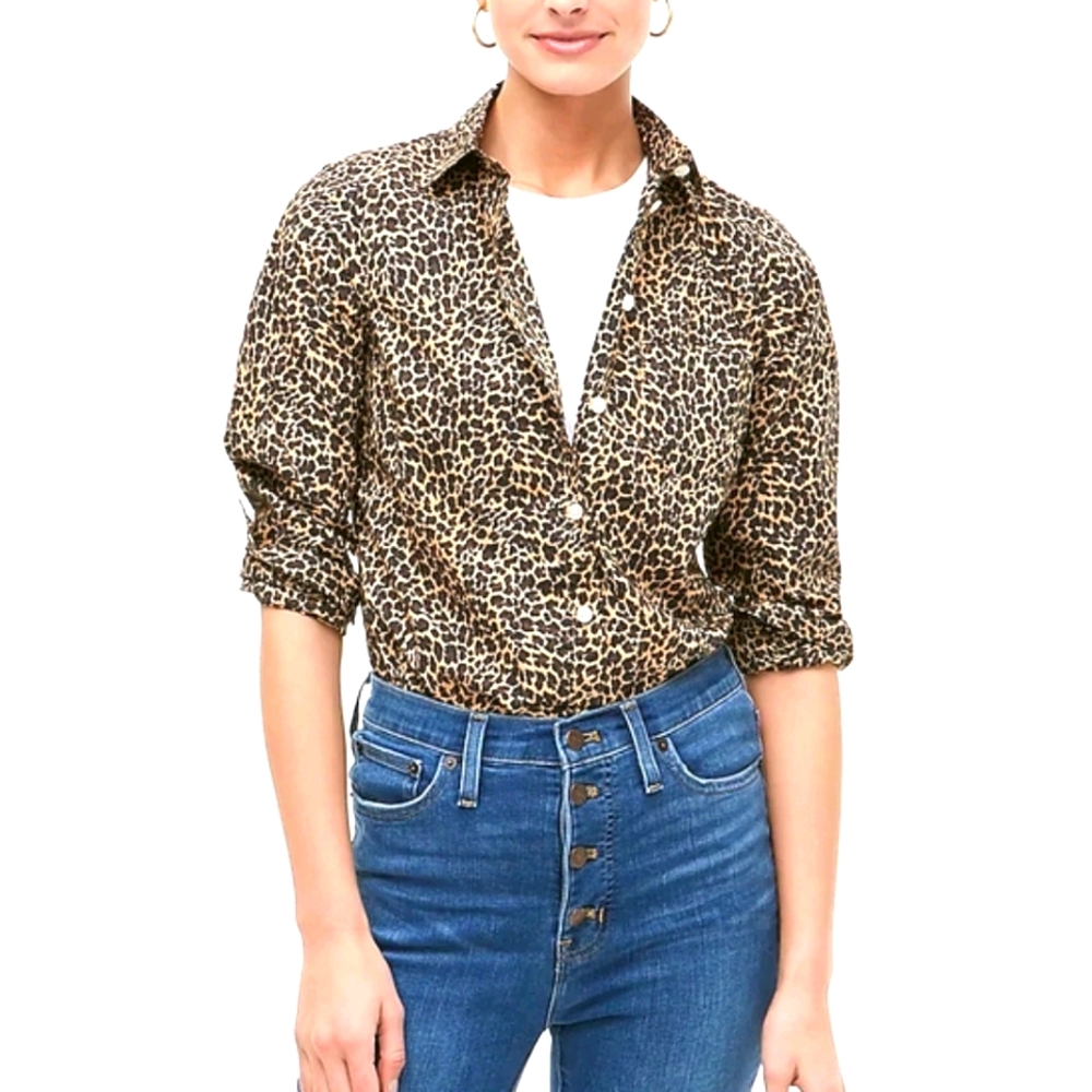 J.CREW Gorgeous Button-up Leopard shirt.